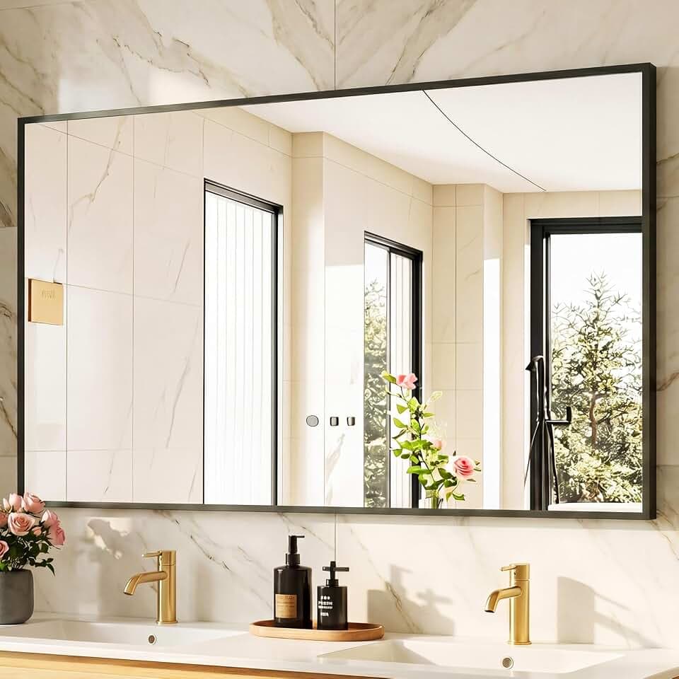 Sweetcrispy Bathroom Mirror, 30" x 48" Rectangle Wall Mount Mirrors