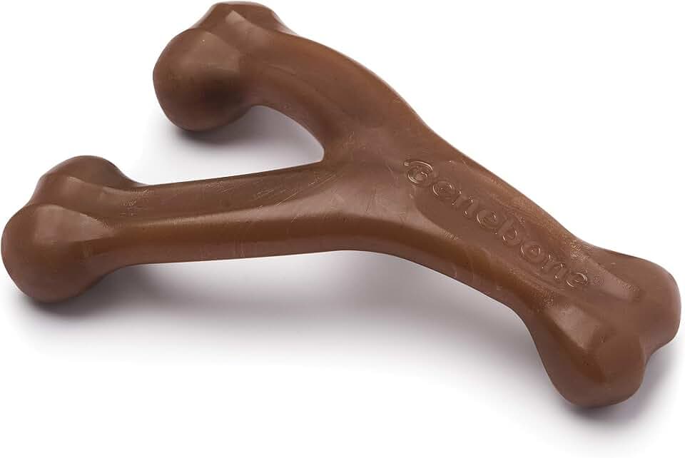 Benebone Wishbone Dog Chew Toy for Aggressive Chewers, Peanut, Medium