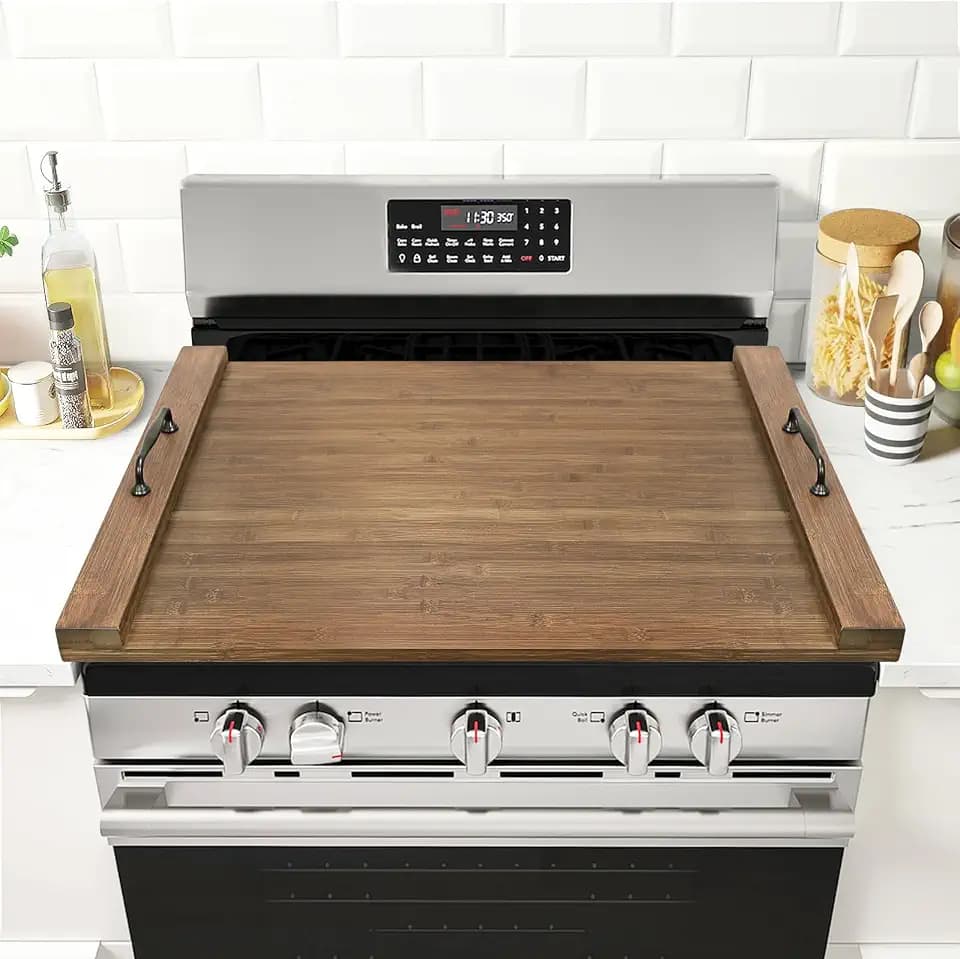 GASHELL Noodle Board Stove Cover with Handles for Electric, Gas Stove Top