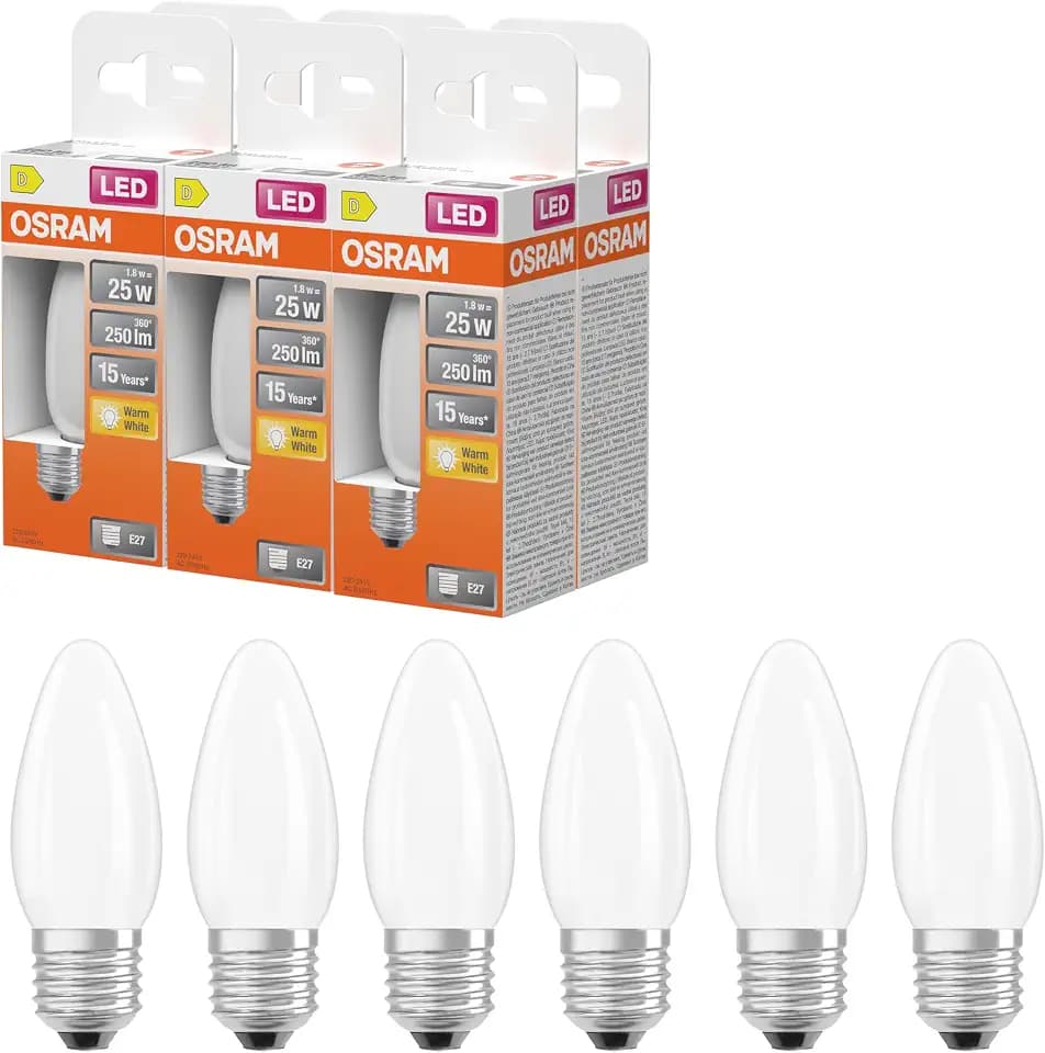 Osram LED-Lampe Star Classic Kerze Filament 1,8W Matt E27