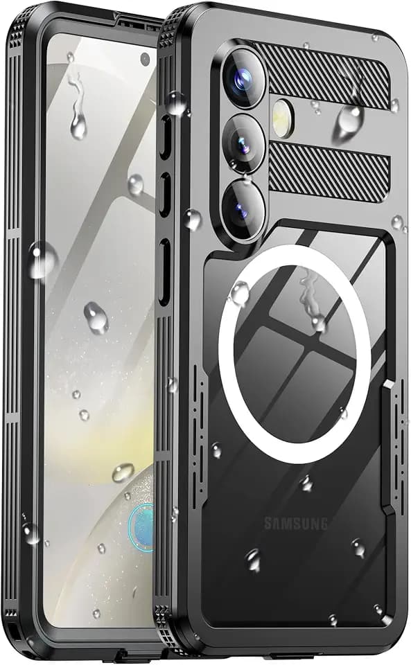 for Samsung Galaxy S24+ Plus Waterproof Case, [Fit for Magsafe] [IP68 Water Proof] [Built-in Screen Protector], Magnetic Heavy Duty Military Grade Rugged Phone Case for S 24+ Plus 6.7", Black