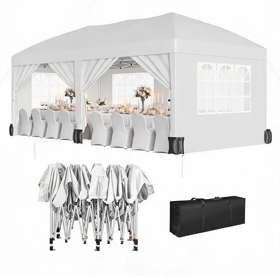 Garvee 10x20 FT Pop Up Canopy Party Tent Heavy Duty Outdoor, White