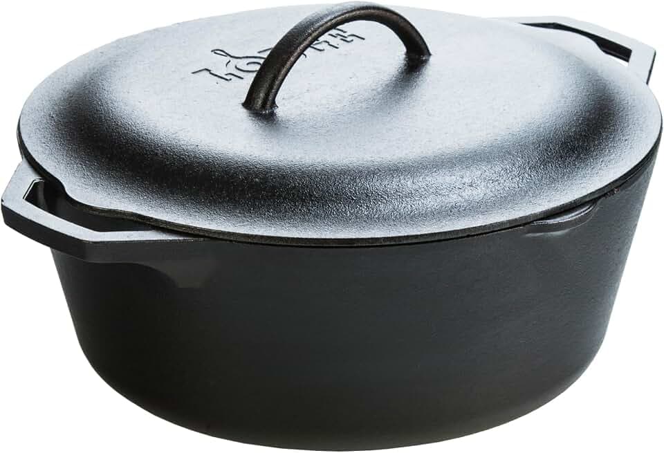Lodge Cast Iron Dutch Oven with Loop Handle, Oven-Safe, 7 Quart