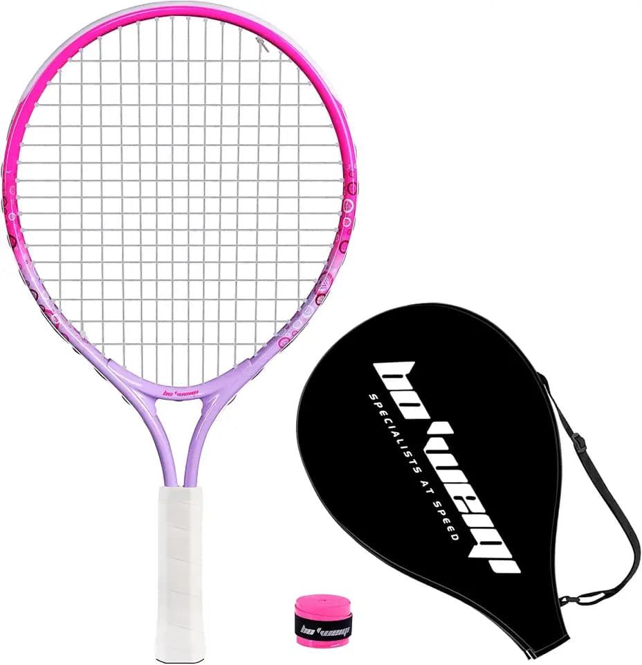 17"-25" Kids Tennis Racket for Aged 2-12 Lightweight Youth Tennis Racquet for Girls and Boys Outdoor/Indoor Sports with 1 Non-Slip Grip and 1 Shoulder Strap Bag Easy Carry