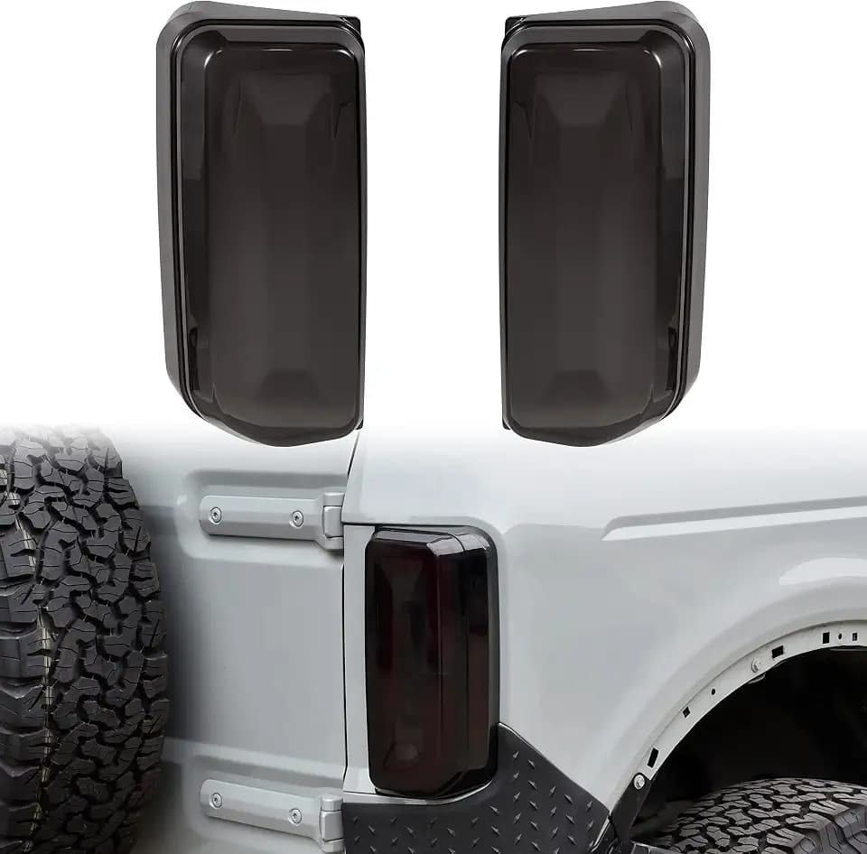 Tail Light Covers for Ford Bronco 2021-2023, Smoked Black, 2PCS