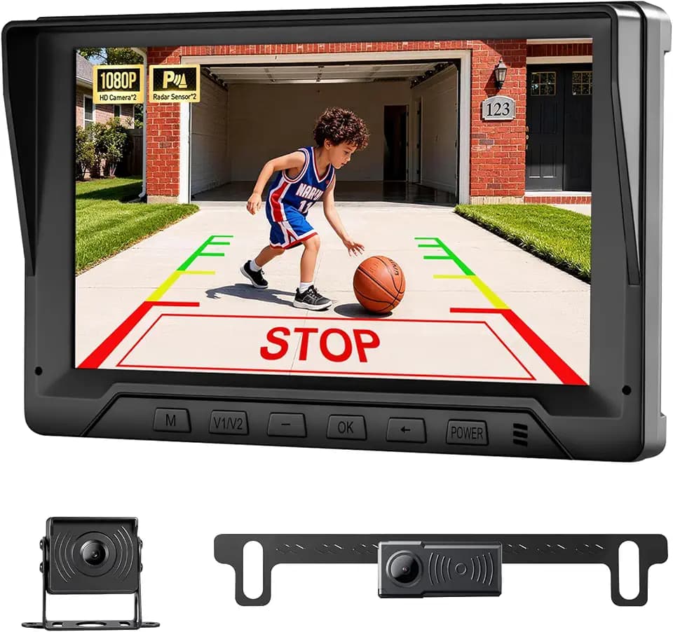 1080P Backup Camera System with Right Side Blind Spot Radar Sensor for Cars