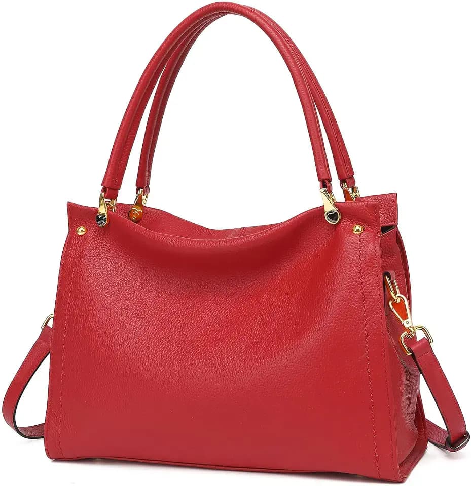 KOGTLA Genuine Leather Purses for Women with Detachable Shoulder Strap