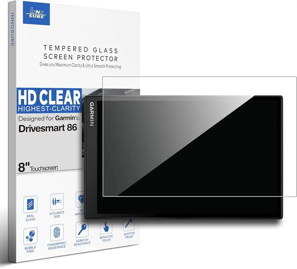 Premium Tempered Glass Screen Protector for Garmin Drivesmart 86 GPS Navigator 8 Inch Touchscreen Anti Finger Print (HD Clear)