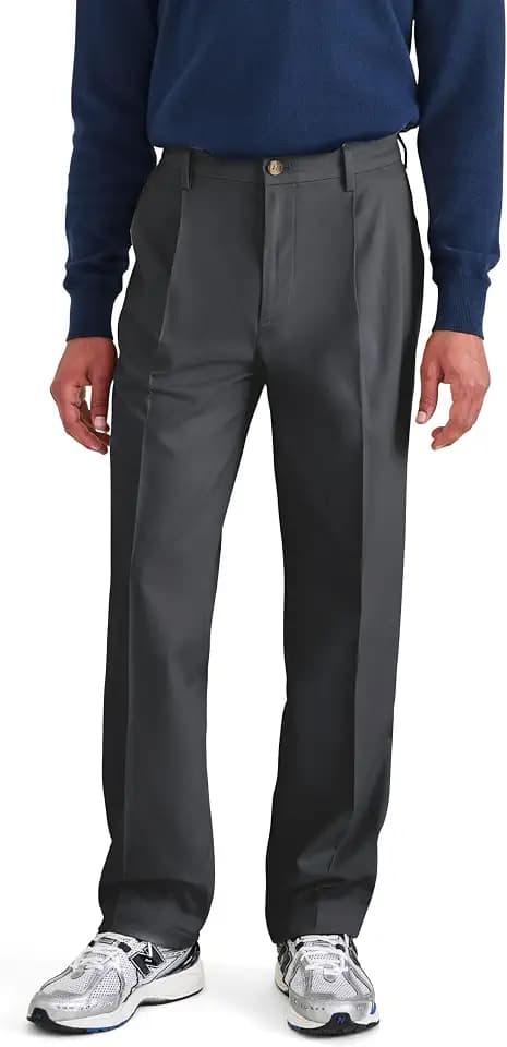 Relaxed Fit Signature Iron Free Khaki with Stain Defender Pants - Pleated