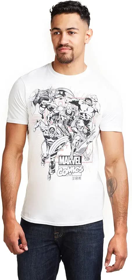 MARVEL T-Shirt Band Of Heros weiß 2XL