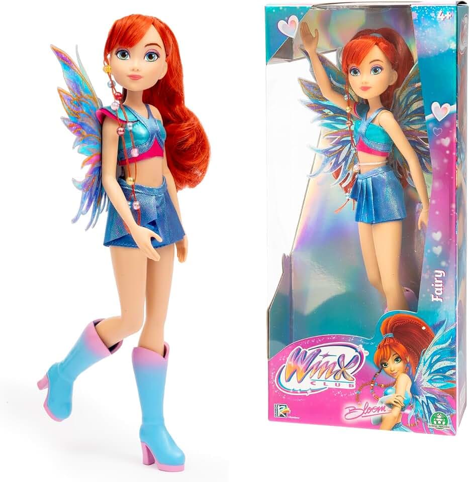 Winx Club Fairy Doll – Bloom with Glitter Wings & Articulated Joints – Magical Transformation Outfit – Removable Accessories – Official Winx Toy for Girls – Fairy Play Doll – Ages 4+