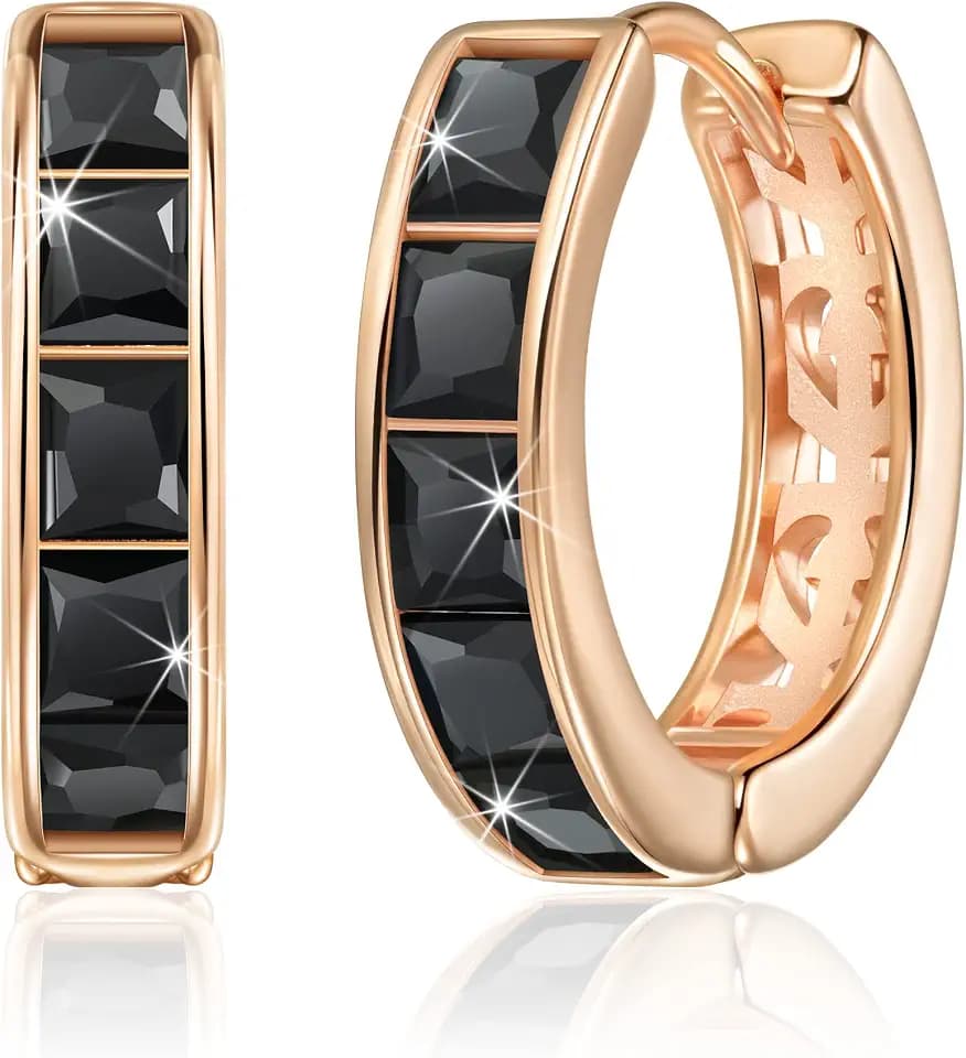 Linawe Small Stone Huggie Hoop Earrings for Women Trendy