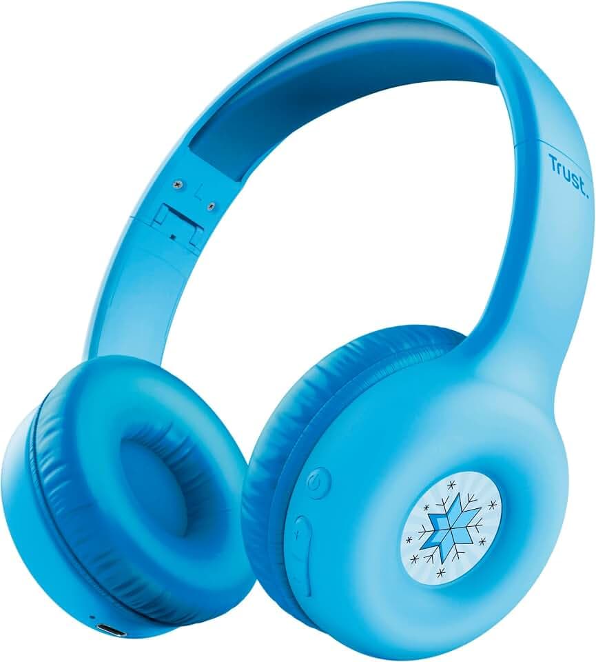 Trust Nouna Bluetooth Kopfhörer Kinder mit Mikrofon On-Ear, Blau