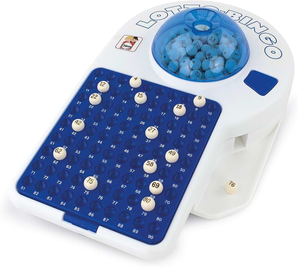 Chicos - Bingo Automat | Elektrisches Lotto mit 24 Spielkarten & 90 nummerierten Kugeln | Ab 3 Jahren (22302)
