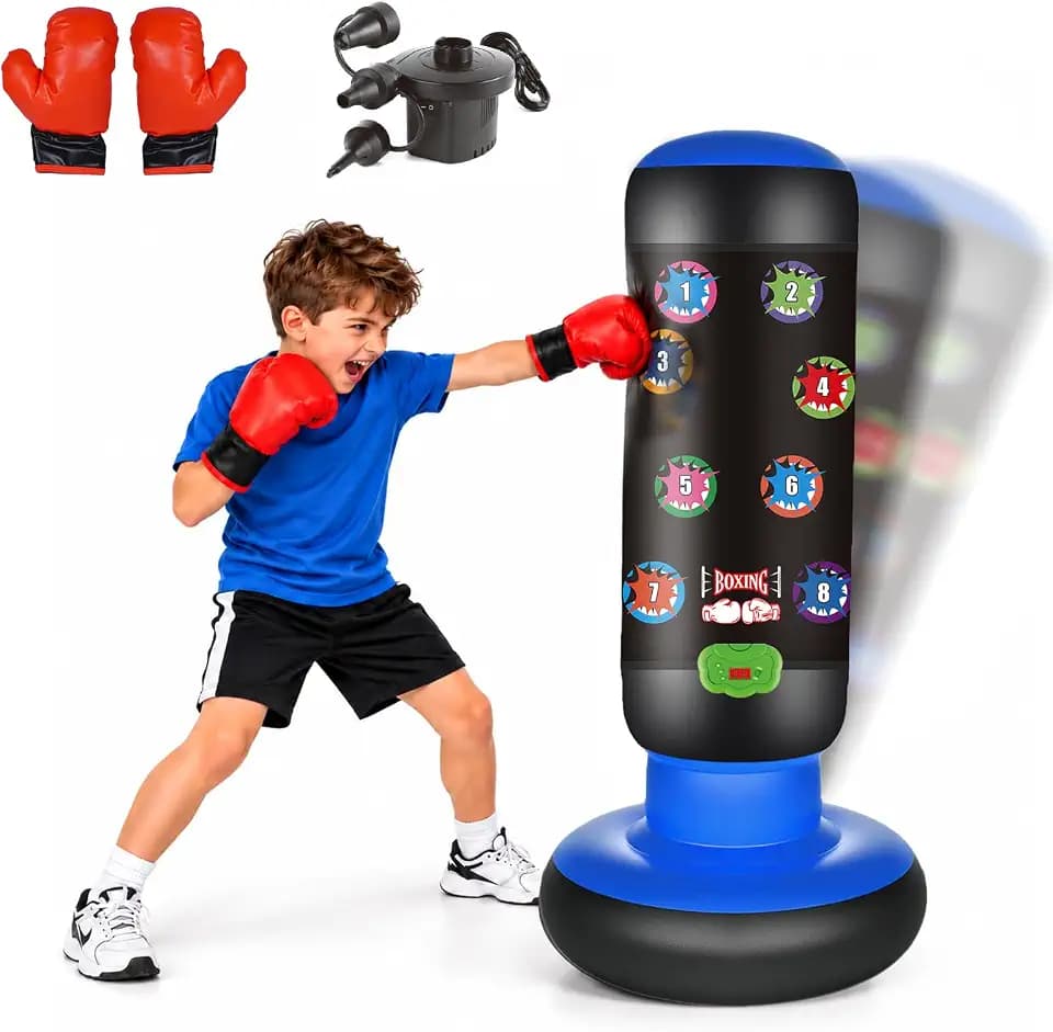 Boxsack Kinder, Boxsack Stehend mit Musik & Licht, Interaktiv Punching Bag