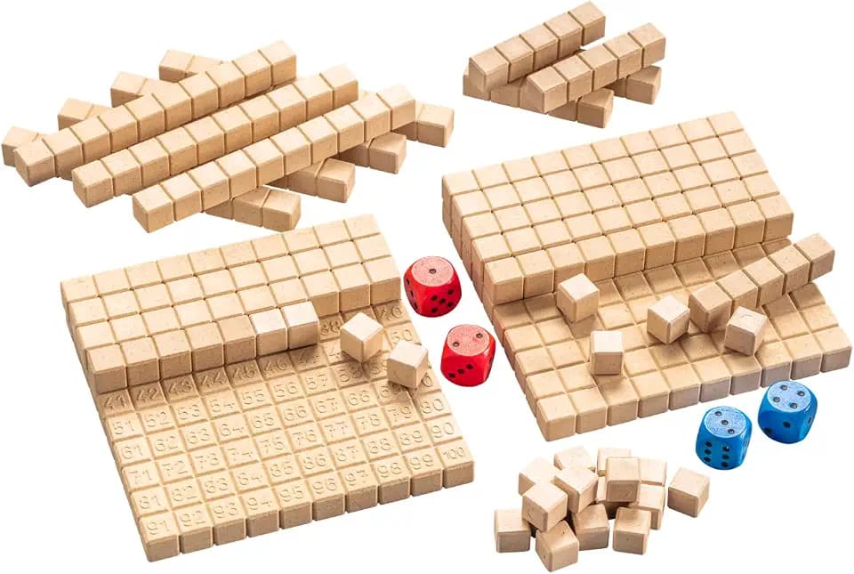 WISSNER® RE-Wood Mathespiel Hunderterraum - Lernspiel