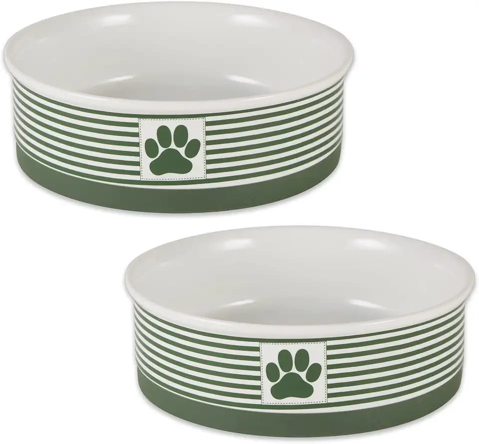 Bone Dry Paw & Patch Keramik-Haustier-Kollektion, großes Set, 19,1 x 6,1 cm, Hunter Green, 2 Stück