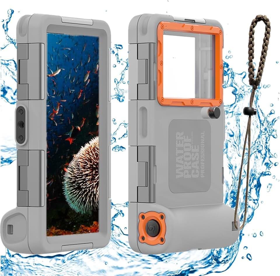 Universal Smartphone Tauchen Abdeckung IPX8 Wasserdichte Handyhülle zum Schwimmen Unter Wasser Hülle für iPhone 17 15 14 13 11 Samsung S26 S21 Huawei Google OnePlus Xiaomi Redmi LG (2.Generation Grau)