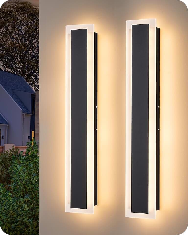 EDISHINE Upgraded 23.6" LED Modern Dimmable Linear Outdoor Wall Lighs