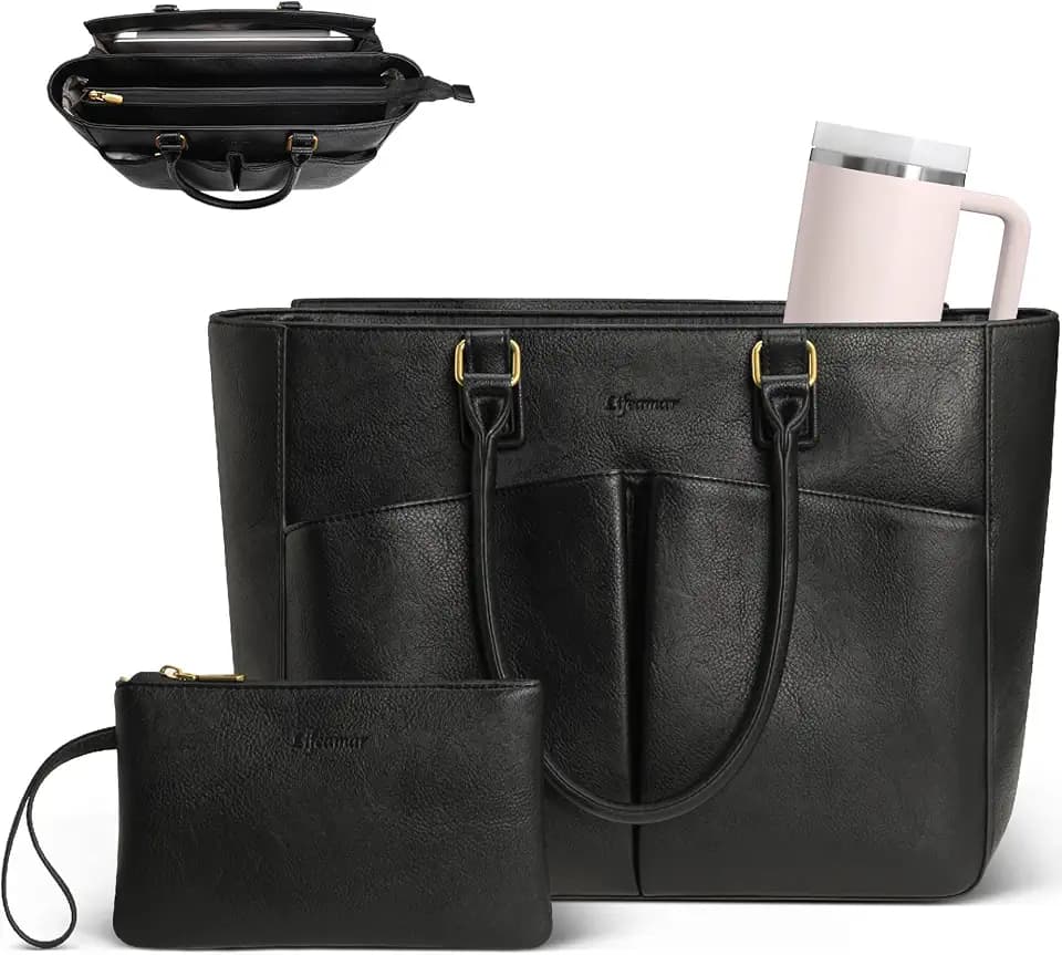 Laptop Tote Bag for Women, Leather Work Tote Office Computer Bags