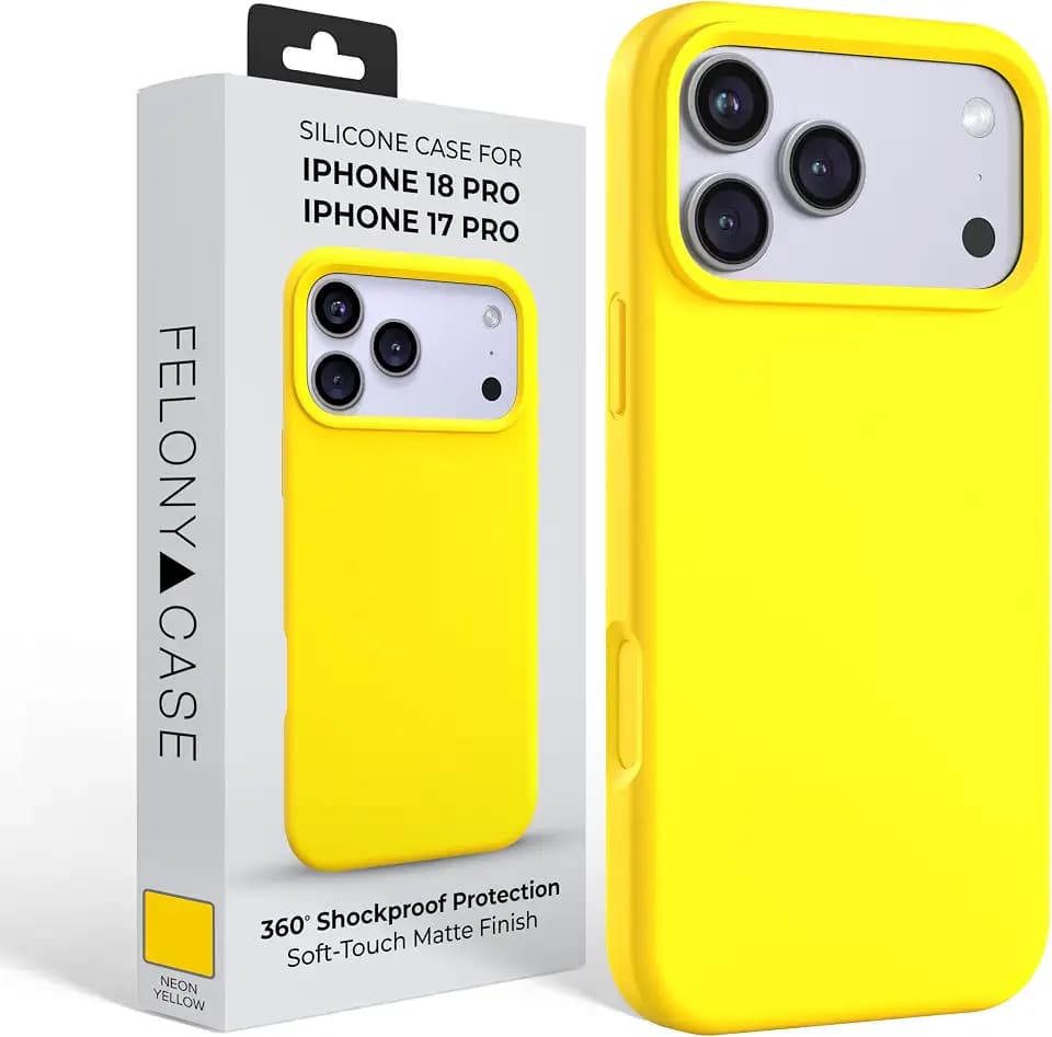 FELONY CASE for iPhone 17 Pro, Silicone Shockproof Cover, Neon Yellow
