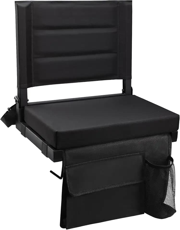 Stadium Seat for Bleachers with Back Support and Thick Padded Cushion