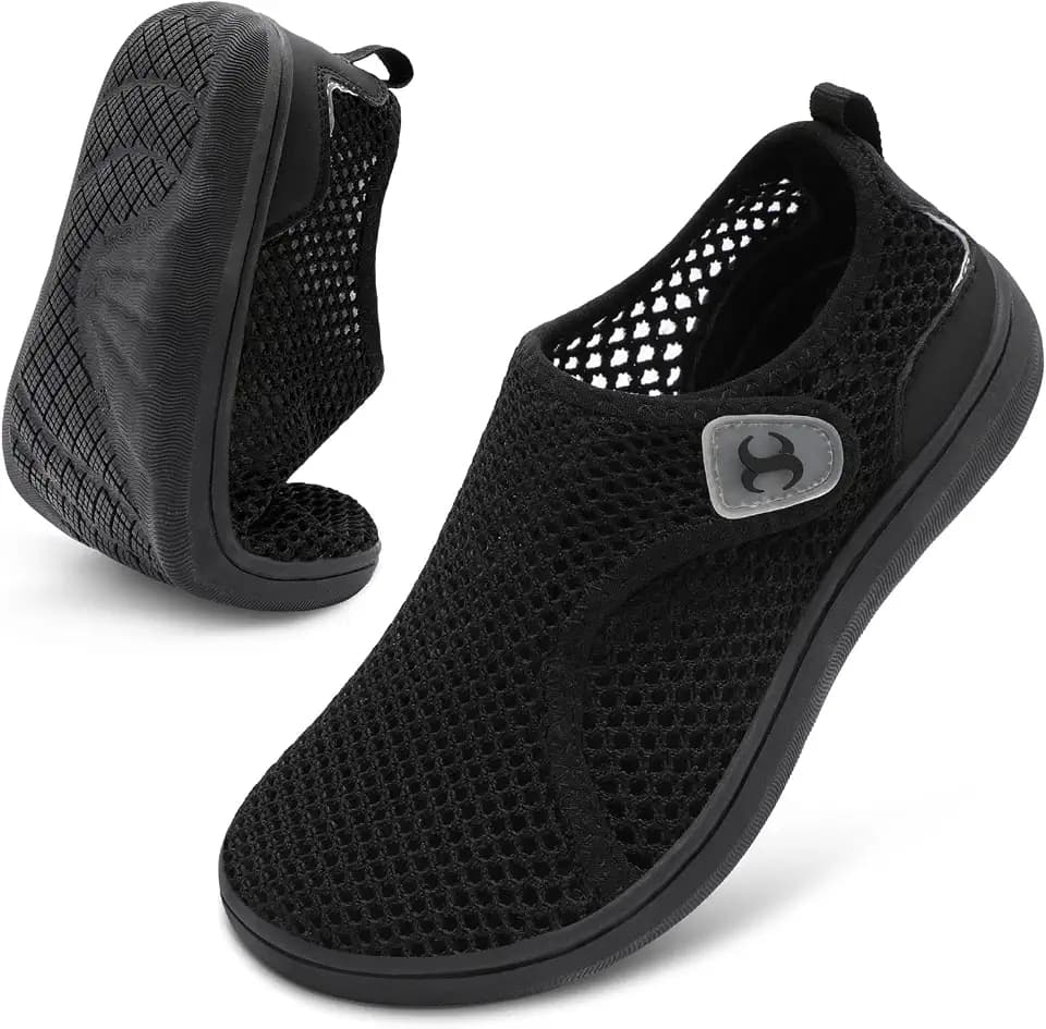 Scurtain Womens Beach Water Shoes Wide Walking Shoes Barefoot Flat Sandals