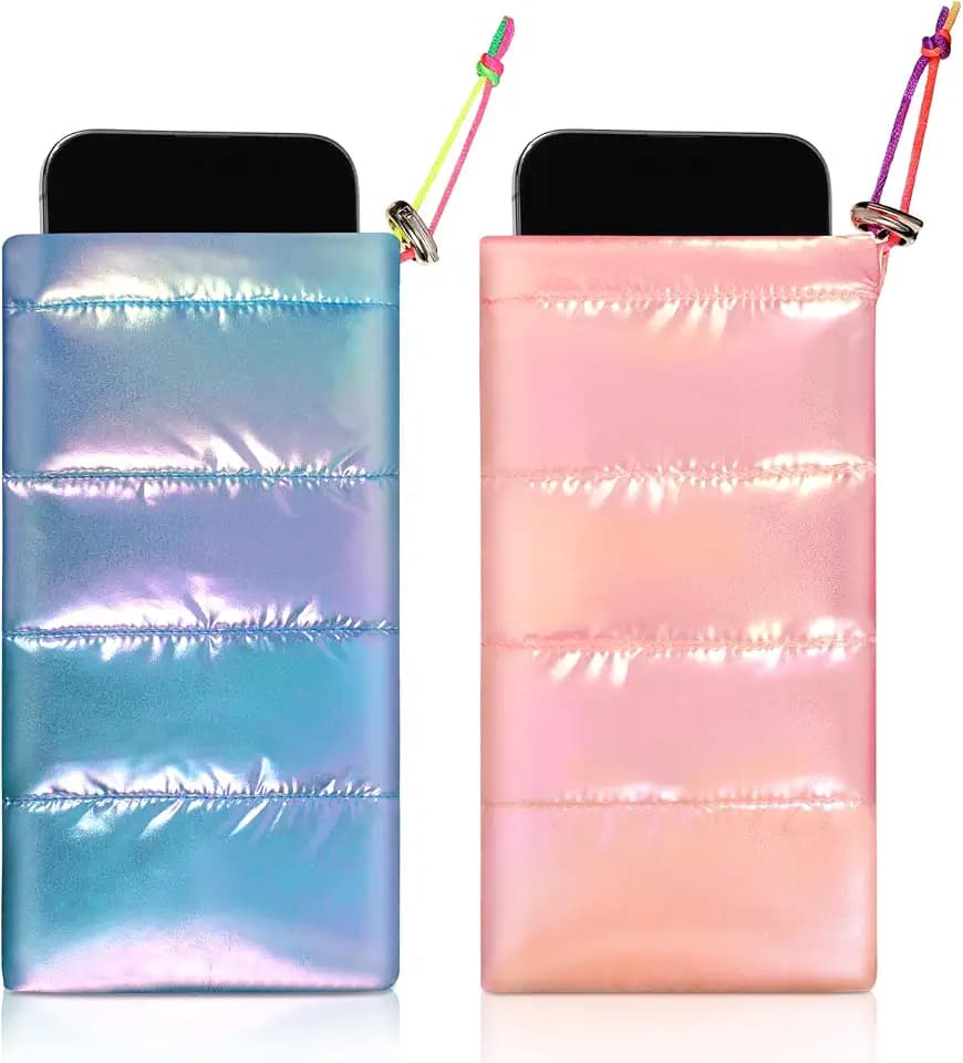 Copkim 2 Pack Thermal Phone Case, Laser Blue, Laser Pink
