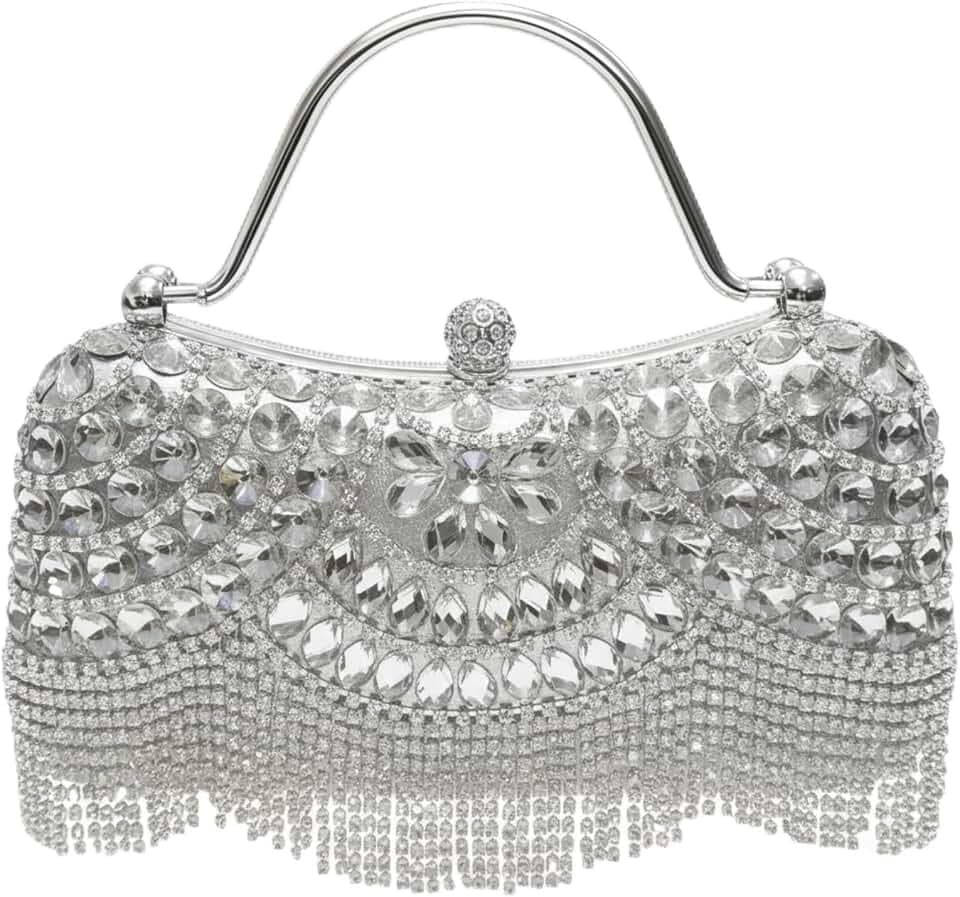 2026 Fringe Rhinestones Clutch Purse Sparkly Evening Bag