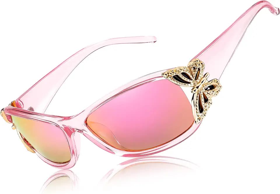 FEISEDY Y2K Women Polarized Sunglasses Butterfly Wrap Around UV400 Shades