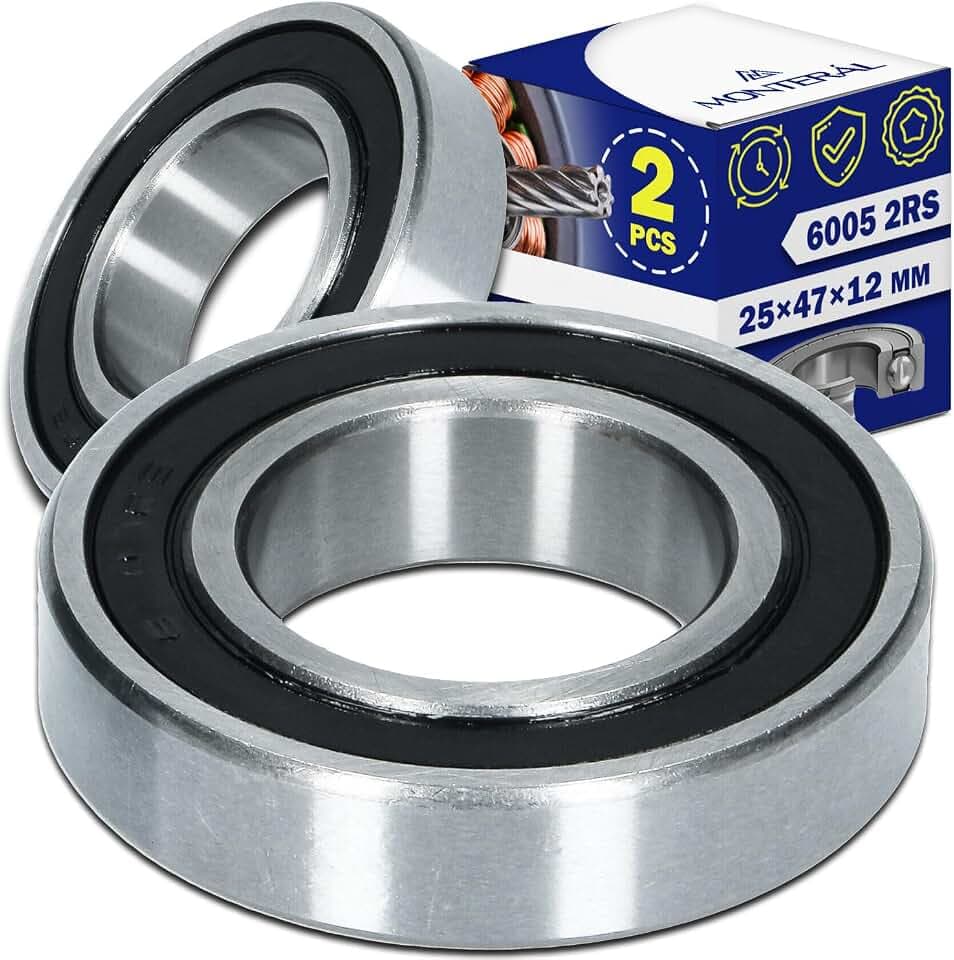2 Stück Kugellager 6005 2RS für den Motor mit Größe 25x47x12mm - MONTERAL