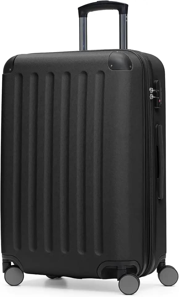 Hauptstadtkoffer - Spree - Hartschalen-Koffer Trolley Rollkoffer Reisekoffer, 4 Doppel-Rollen, 65 cm, 74 L, Schwarz