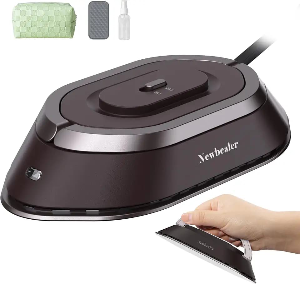 Newbealer Mini Reisebügeleisen, Braun