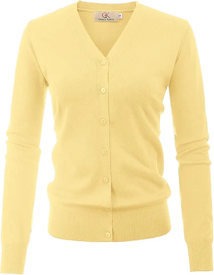 GRACE KARIN Cardigan Sweater for Women V Neck Lightweight Knit Fall Outfits