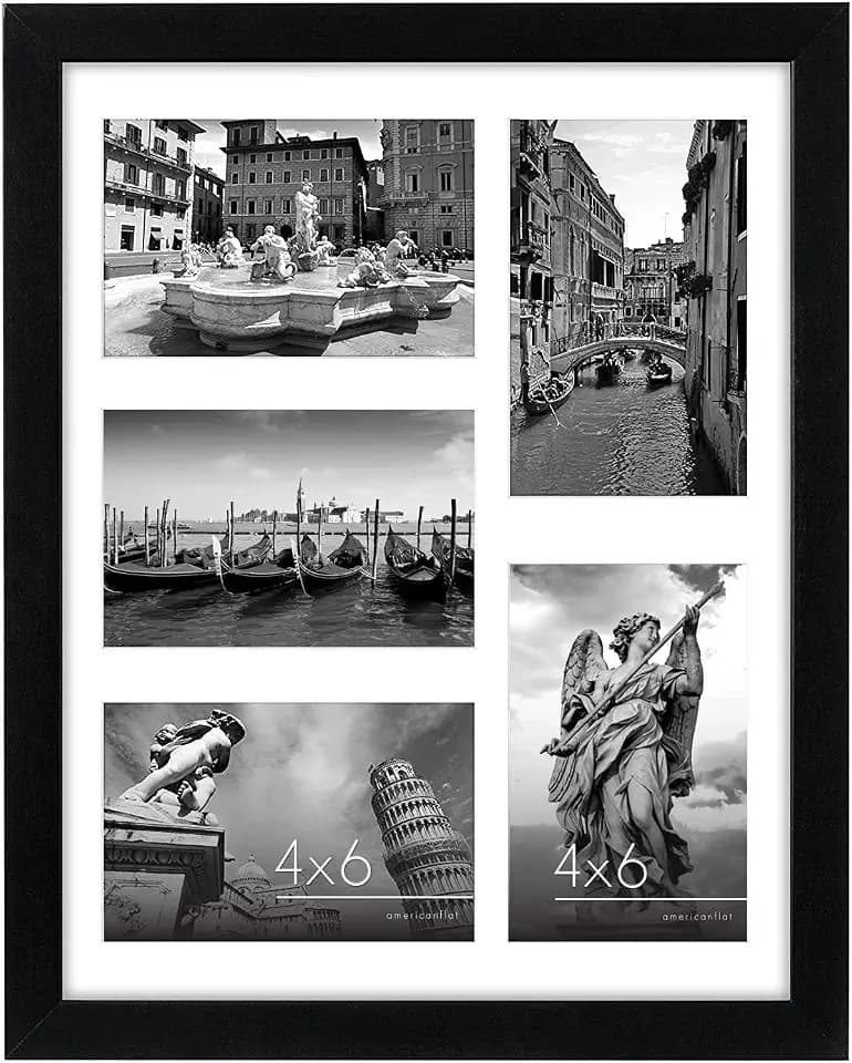 Americanflat 4x6 Collage Picture Frame - Fits 5 - Engineered Wood - Black