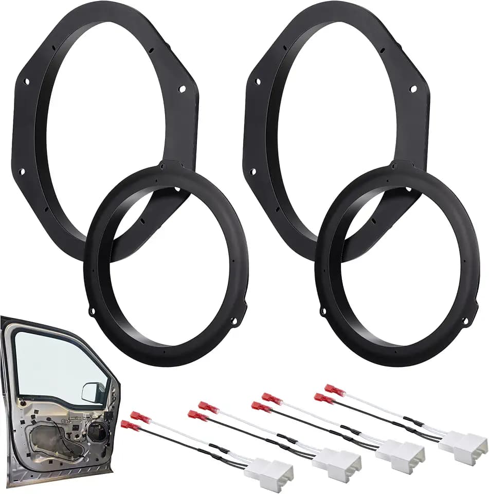 6x9 Front and 6.5 Rear Car Speaker Adapter Mount Brackets with Wire Harness