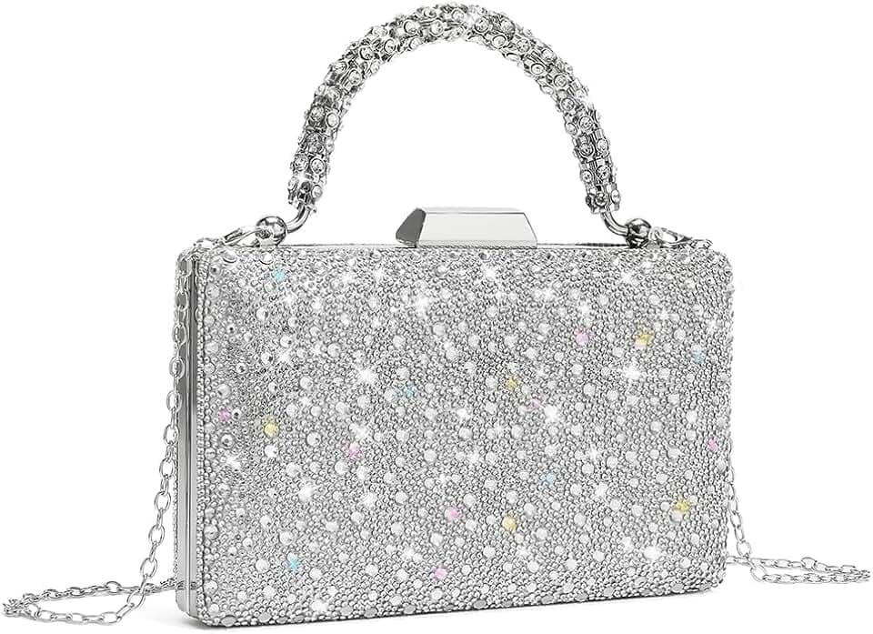 CAREIDO Rhinestone Clutch Purse, Crystal Evening Bag for Wedding Prom Party