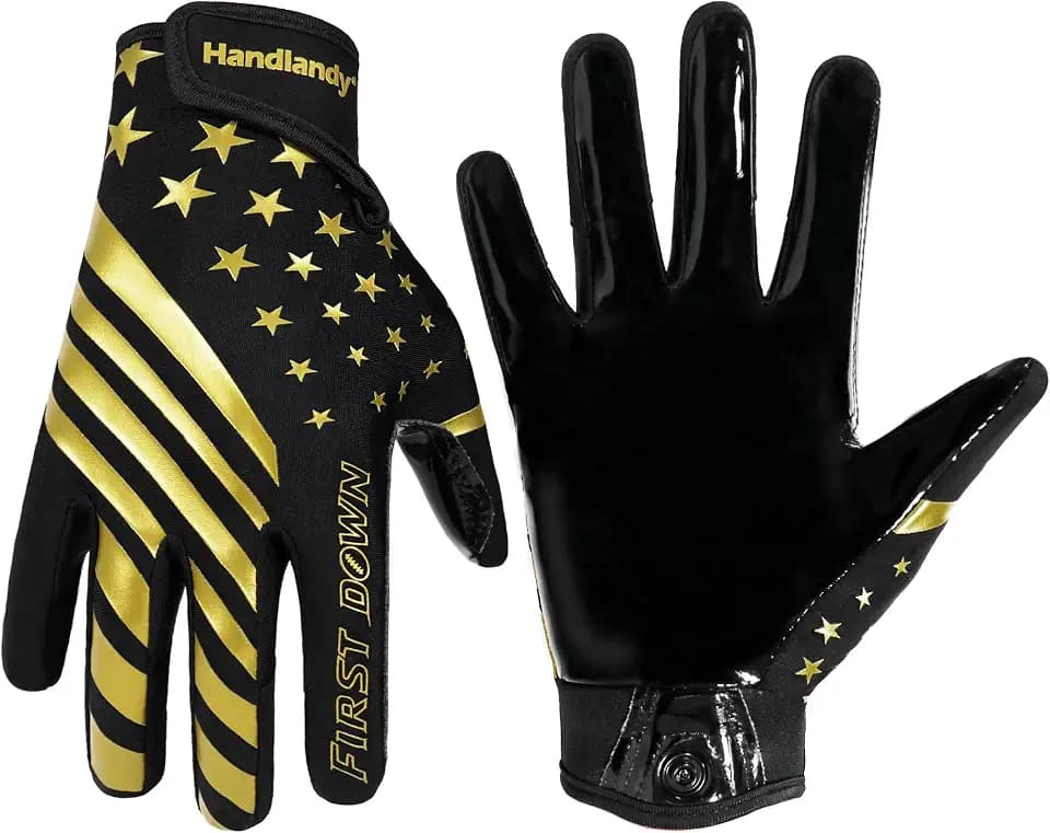 HANDLANDY Youth Football Gloves for Boys Girls, Sticky Wide Receiver Gloves for Kids.