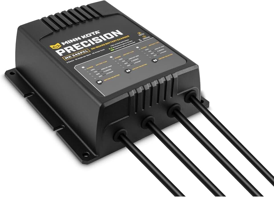 Minn Kota Precision MK-345PCL On-Board Marine Battery Charger – 3 Banks, 15 Amps Each
