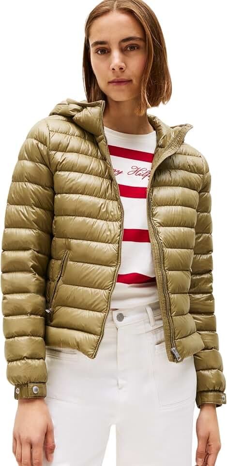 Tommy Hilfiger Damen Ul Down Reg Hooded Jacket Ww0ww46788 Pufferjacke (1er Pack)