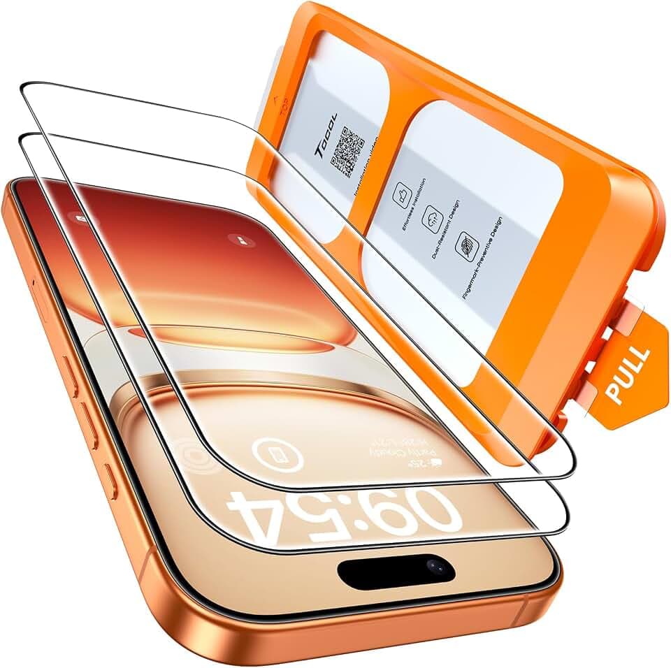 TOCOL für iPhone 16 Pro für Panzerglas 6,3 Zoll, Einfache Montage