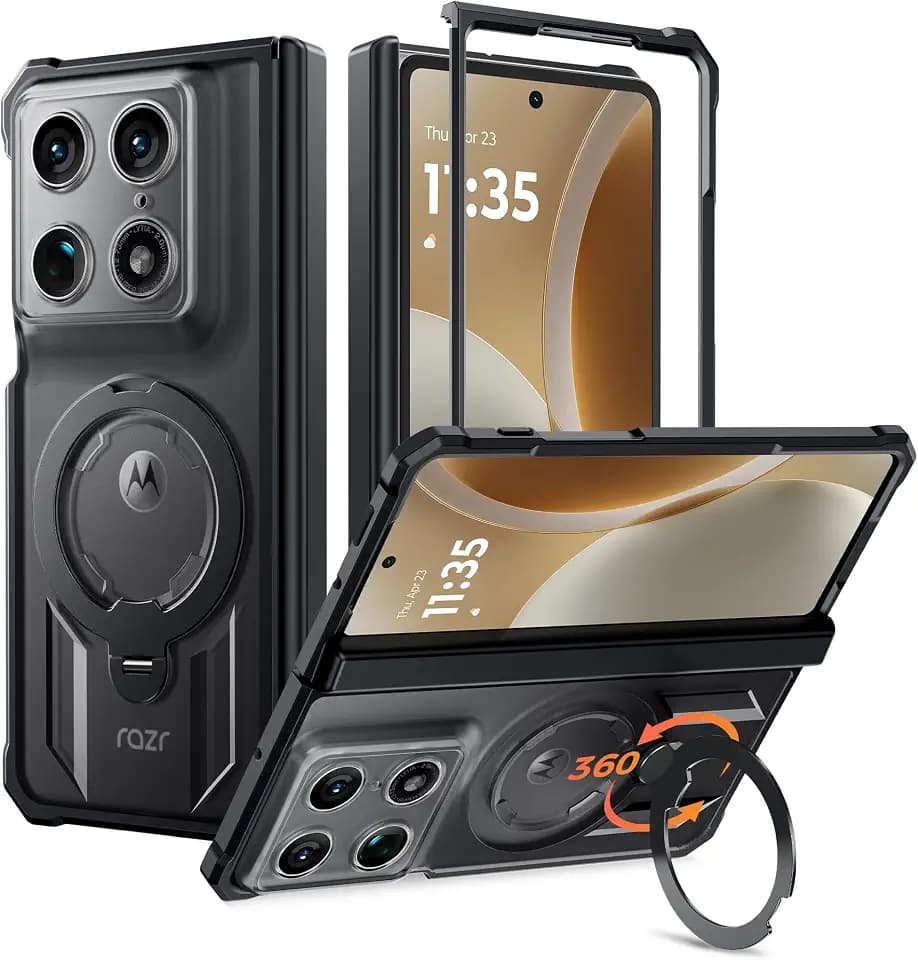 FNTCASE for Motorala Razr Fold Case with 360 Spin Magnetic Stand