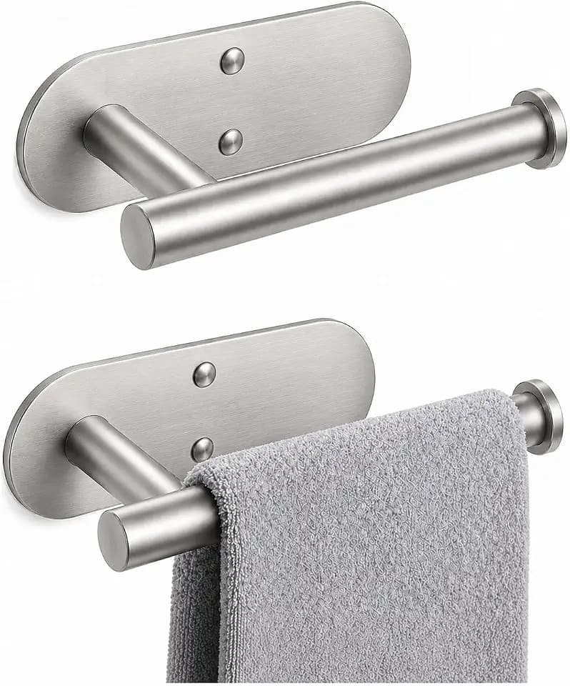 2Pcs Hand Towel Holder For Bathroom, Brushed Nickel Small Hand Towel Racks Bar Hanger For Rv Kitchen Wall Mounted, Thicken 6.3" SUS304 Stainless Steel Towel Ring Modern Contemporary Heavy Duty, 2 Pack