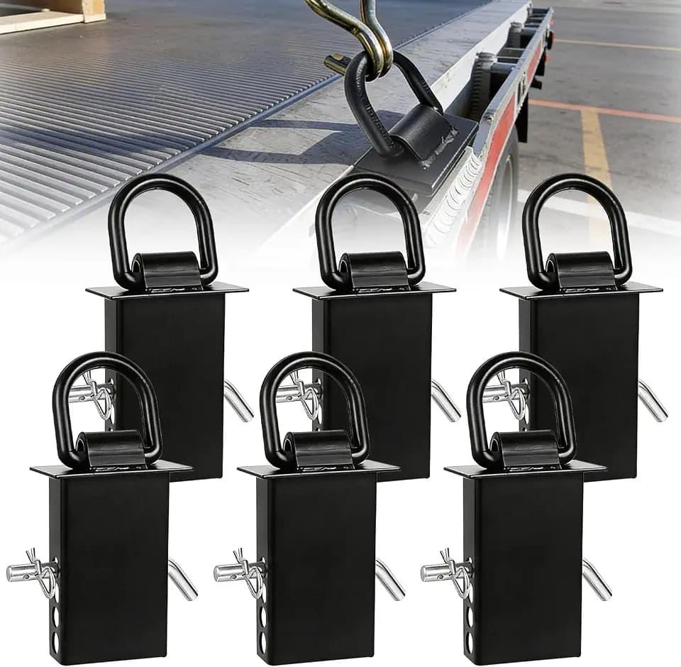 6 Pack 1/2" Stake Pocket D Rings 18000Lbs for Trailer Flatbed