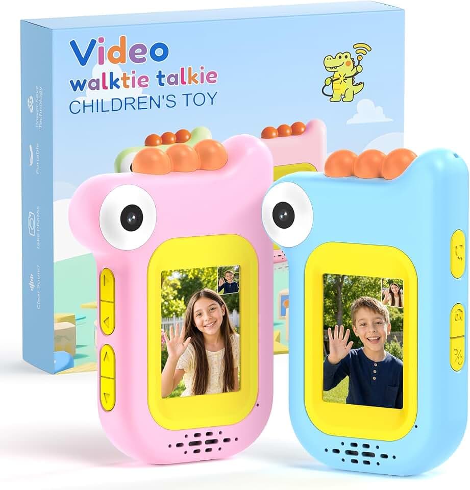 Kids Video Walkie Talkies 2 Pack Rechargeable with Screen Voice Changer
