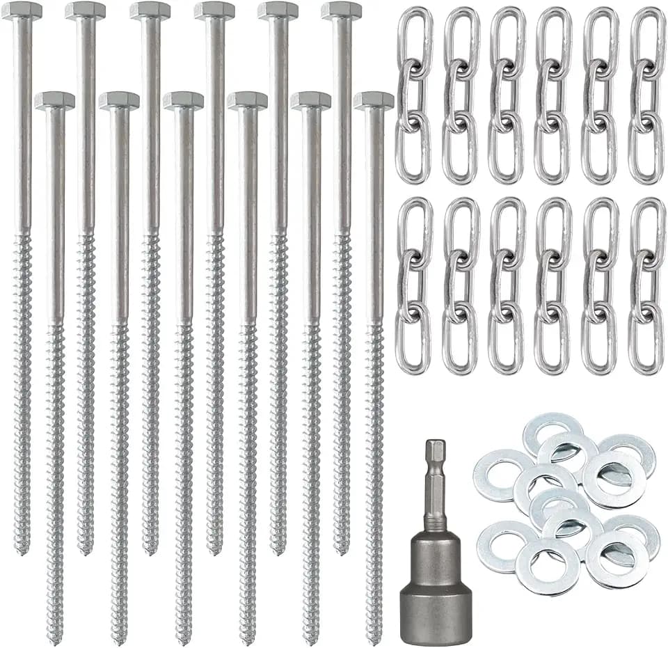 12 PCS 3/8 x 12 in Ground Anchors, Heavy Duty Tent Stakes Kit.
