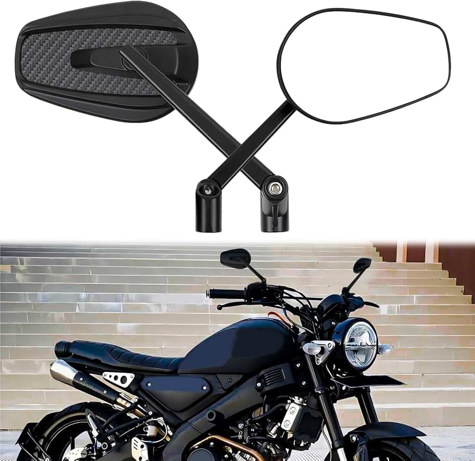 DREAMIZER 8mm 10mm Motorrad Seitenspiegel, 360° verstellbar, Motorrad Rückspiegel kompatibel mit XJ600 MT03 MT07 TMAX Z1000 Z750 CB250F CRF250 XL700 GSR600 VZR1800