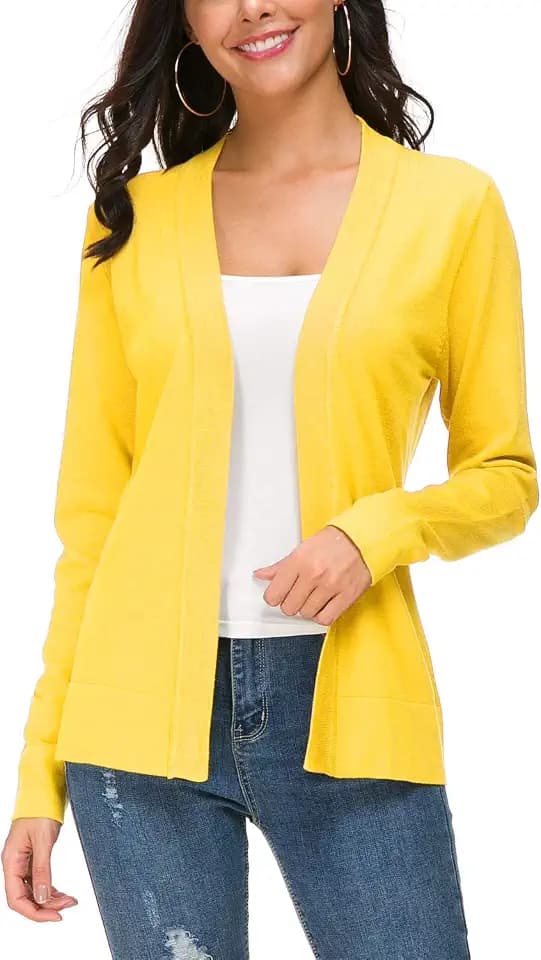 Urban CoCo Women's Long Sleeve Open Front Knit Cardigan Sweater