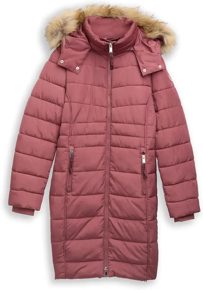 TOM TAILOR Damen 1047533 Puffer-Mantel mit abnehmbarer Kapuze