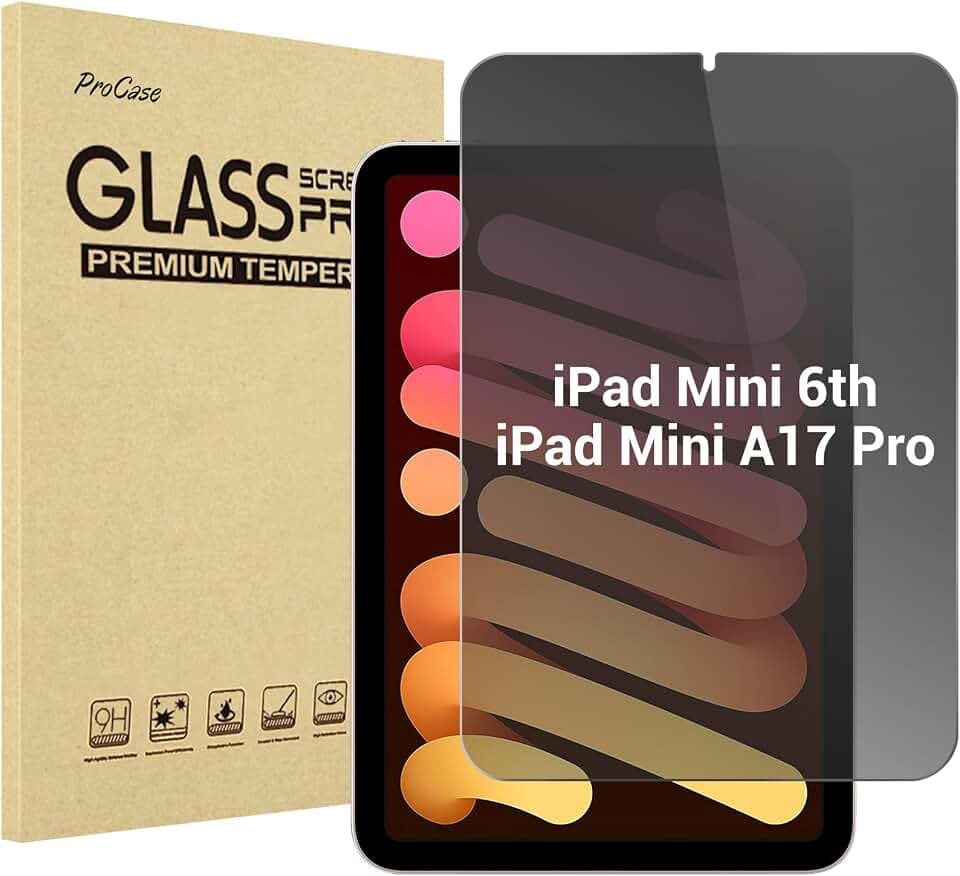ProCase 1 Pack Privacy Screen Protector for iPad Mini 7(A17 Pro) / Mini 6